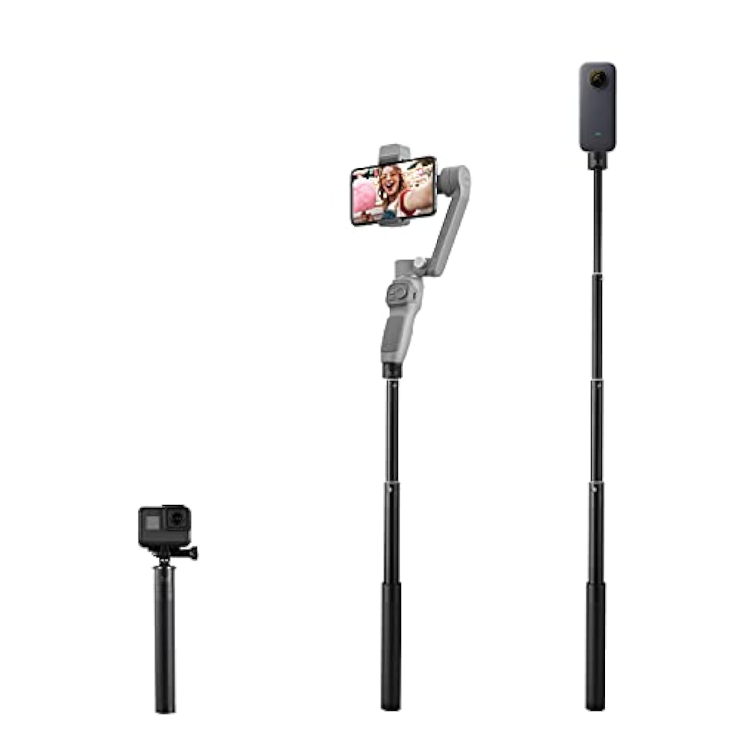 Gimbal Extension Pole, ZHIYUN 29" Extension Rod for Gimbal Stabilizer, Adjustable Selfie Stick with 1/4" Thread Compatible with DJI OM 6/5/4/ Smooth 5 Q3 4/GoPro Vlog Pocket/Go 2 EVO Action Camera