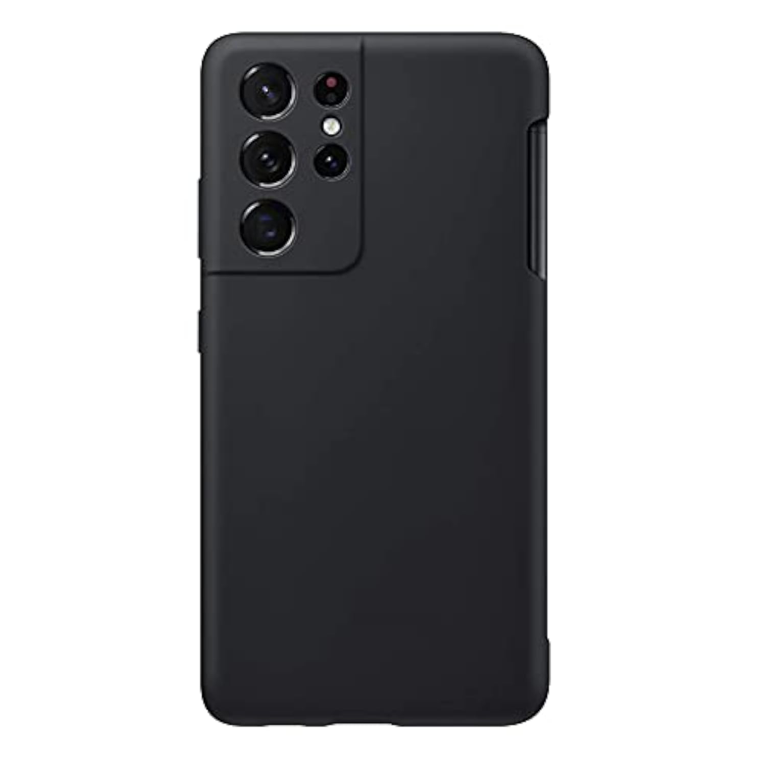 For Galaxy S21 Ultra Case With S Pen Holder, Liquid Silicone Phone Cover With Stylus Slot (S-Pen Not Included) Anti-Fingerprint Military Shockproof Protection For Samsung S21 Ultra 5G - Black