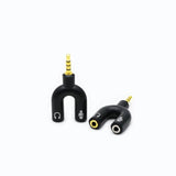 2 Pack Headset Splitter Adapter, U Shape 3.5Mm 4 Pole Male To 2 X 3 Pole Female Headphone Y Splitter