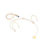 Beige Headworn Microphone,Daul Ear Hook Mic,Condenser Headset Mics For Shure Microphone Wireless Systems,Ideal For Lectures,Actors,Theater,Podcasts