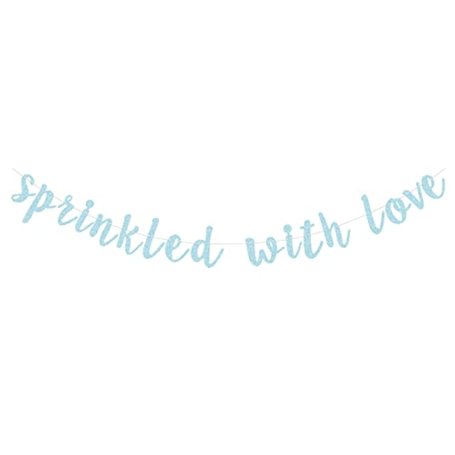 Blue Glittery Sprinkled With Love Banner Papy Sign Garland For Baby Shower Decorations