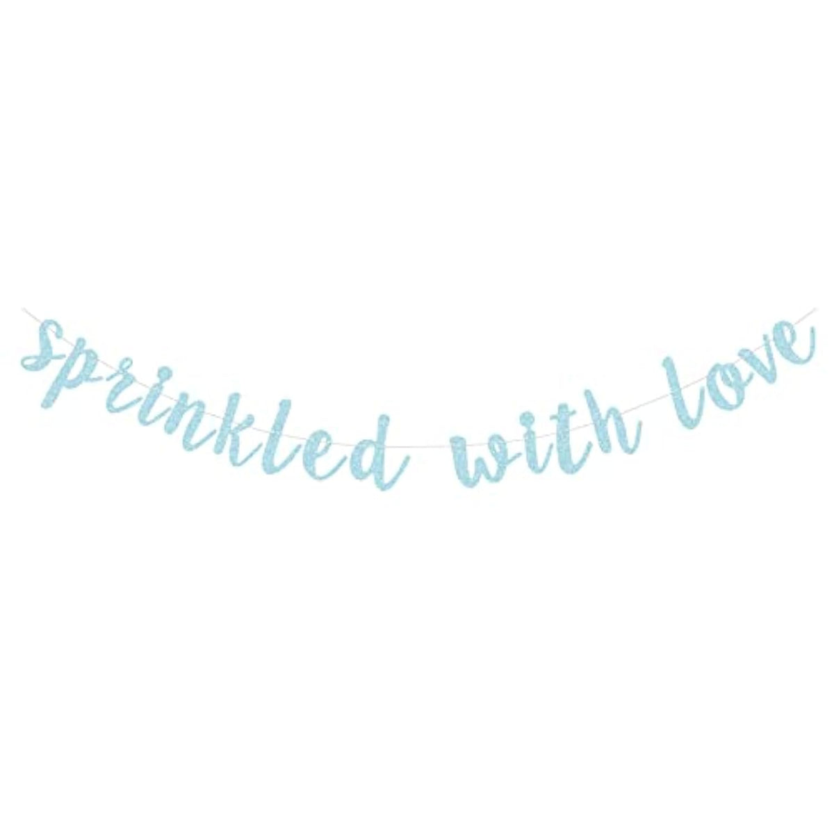 Blue Glittery Sprinkled With Love Banner Papy Sign Garland For Baby Shower Decorations