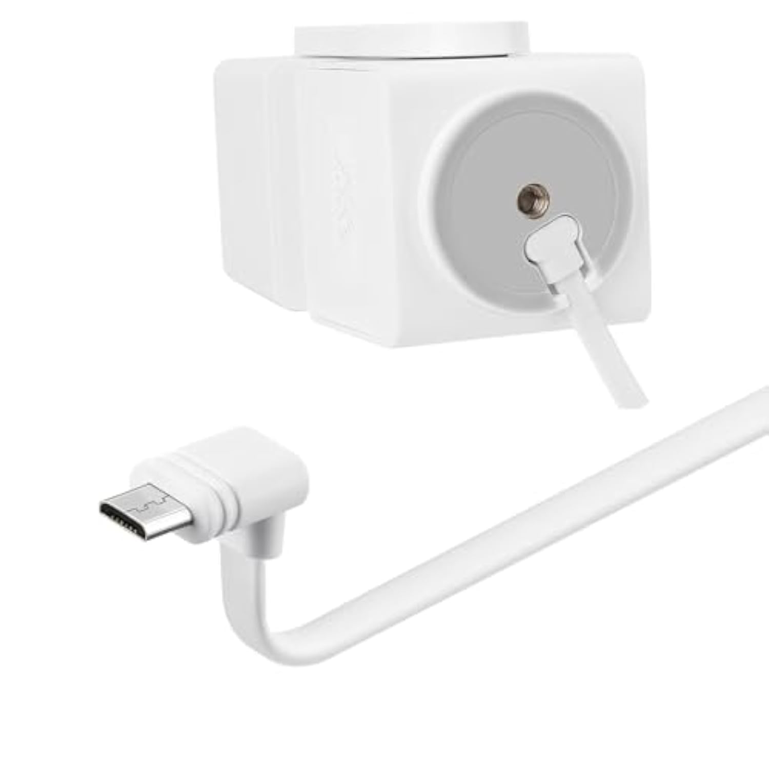 Smays 10 ft Cable for WYZE Cam Pan v3 Camera, Long Micro USB Flat Power Cord, 90 Degree 2-Pack, White