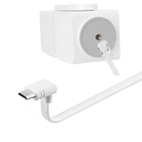 Smays 10 ft Cable for WYZE Cam Pan v3 Camera, Long Micro USB Flat Power Cord, 90 Degree 2-Pack, White