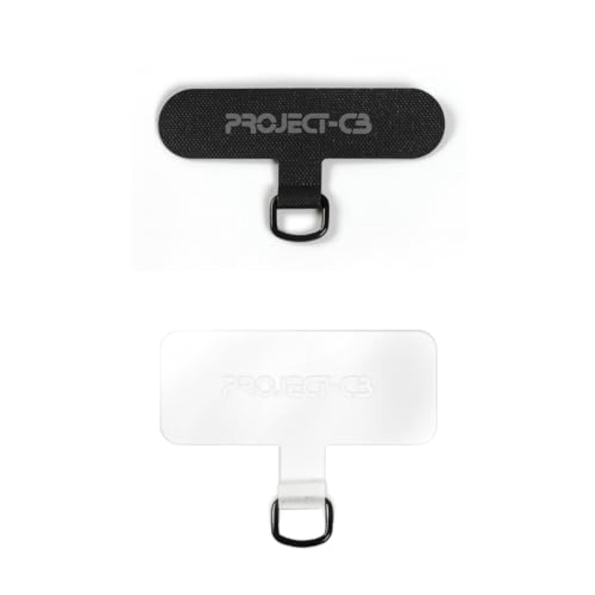 Phone Tether Tab 2-Pack Universal Lanyard Patch Non-Adhesive Black & Clear