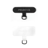 Phone Tether Tab 2-Pack Universal Lanyard Patch Non-Adhesive Black & Clear