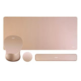 MOSISO Keyboard Mouse Pad Set, Large Gaming Mouse Pad&Keyboard&Mousepad Wrist Rest&Coaster, Ergonomic Non-Slip Mousepad Easy Typing Cushion with Curved Concave Memory Foam for Home Office, Brown