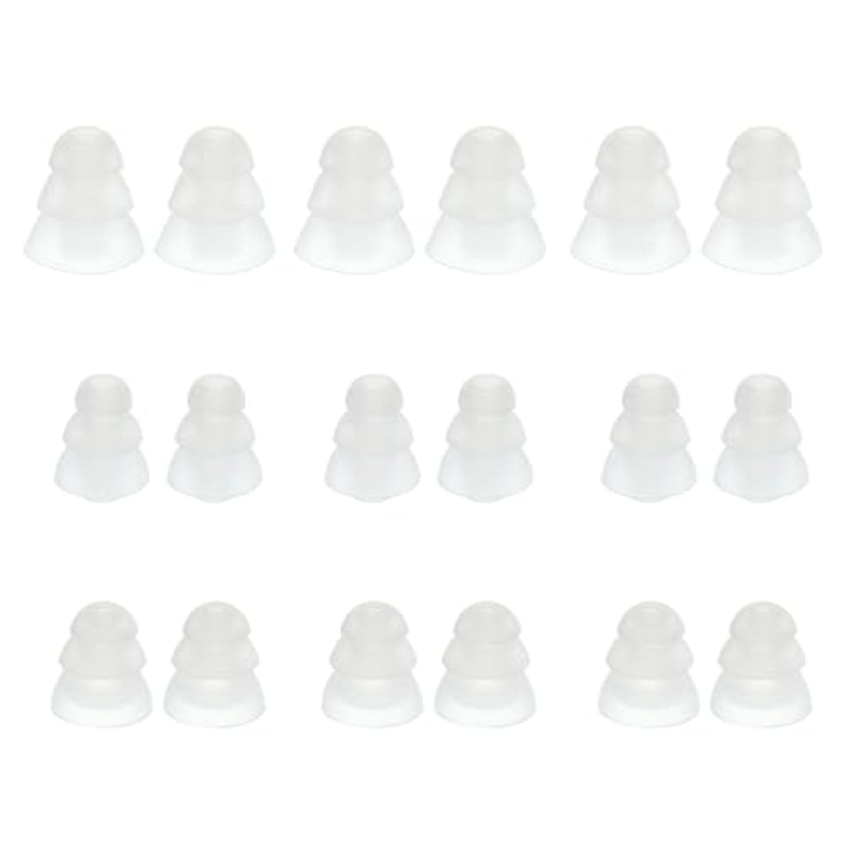 Silicone Triple Flange Ear Bud Tips Low Noise For Inside Diameter 4Mm-5Mm Earbuds In-Ear Earphones(Inner Hole 4Mm) S/M/L,9 Pairs, Clear