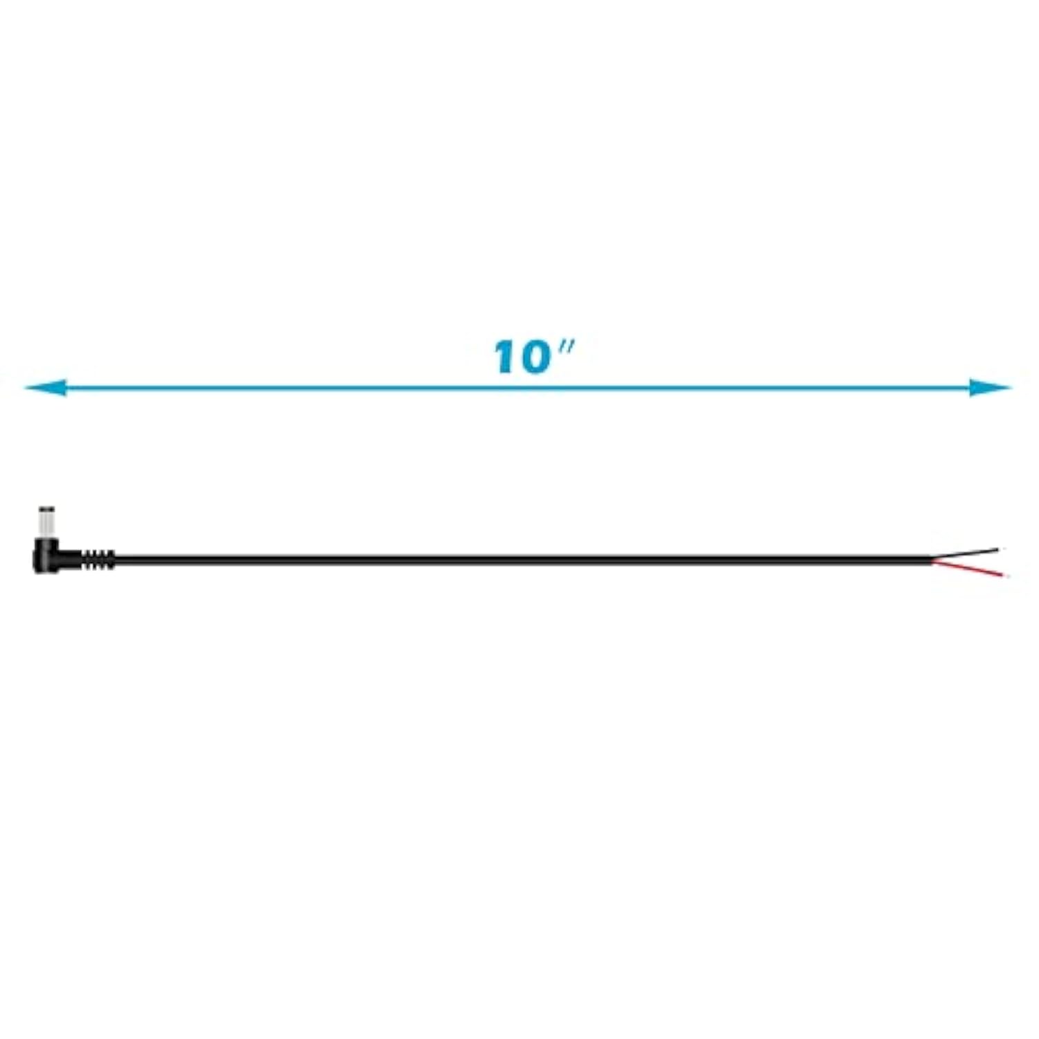 Dc Power Pigtail Cable, 2-Pack 5.5Mm X 2.5Mm 90 Degree Right Angle Dc Barrel Male Plug Jack Connector To Bare Wire Power Supply Adapter Repair Cord For Cctv Surveillance Security Camera Led Strip