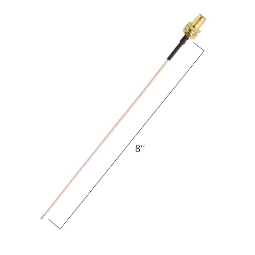 Ipex Ufl To Rp-Sma Female Bulkhead 8 Inches Rg178 Wifi Pigtail Coaxial Cable Connecting Sma Antenna To 4G 5G Router, Modem, Mifi Hotspot, Mini Pcie Wireless Card, Wifi Motherboard - 2 Pack