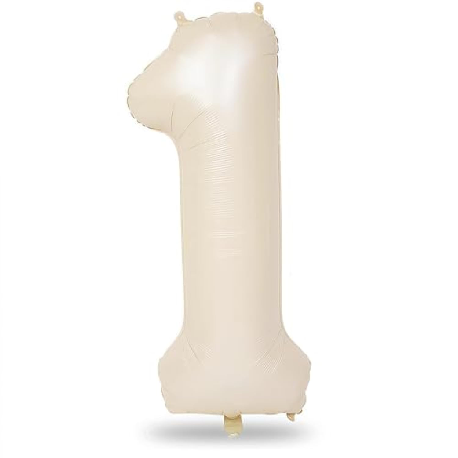 40 Inch Beige Number 1 Balloon For 1St Birthday Decoration, Large Self Inflating Cream Foil Number Balloons 0-9 For Boys Girls, White Sand 1 Helium Balloons For Women Men Party Anniversary Supplies