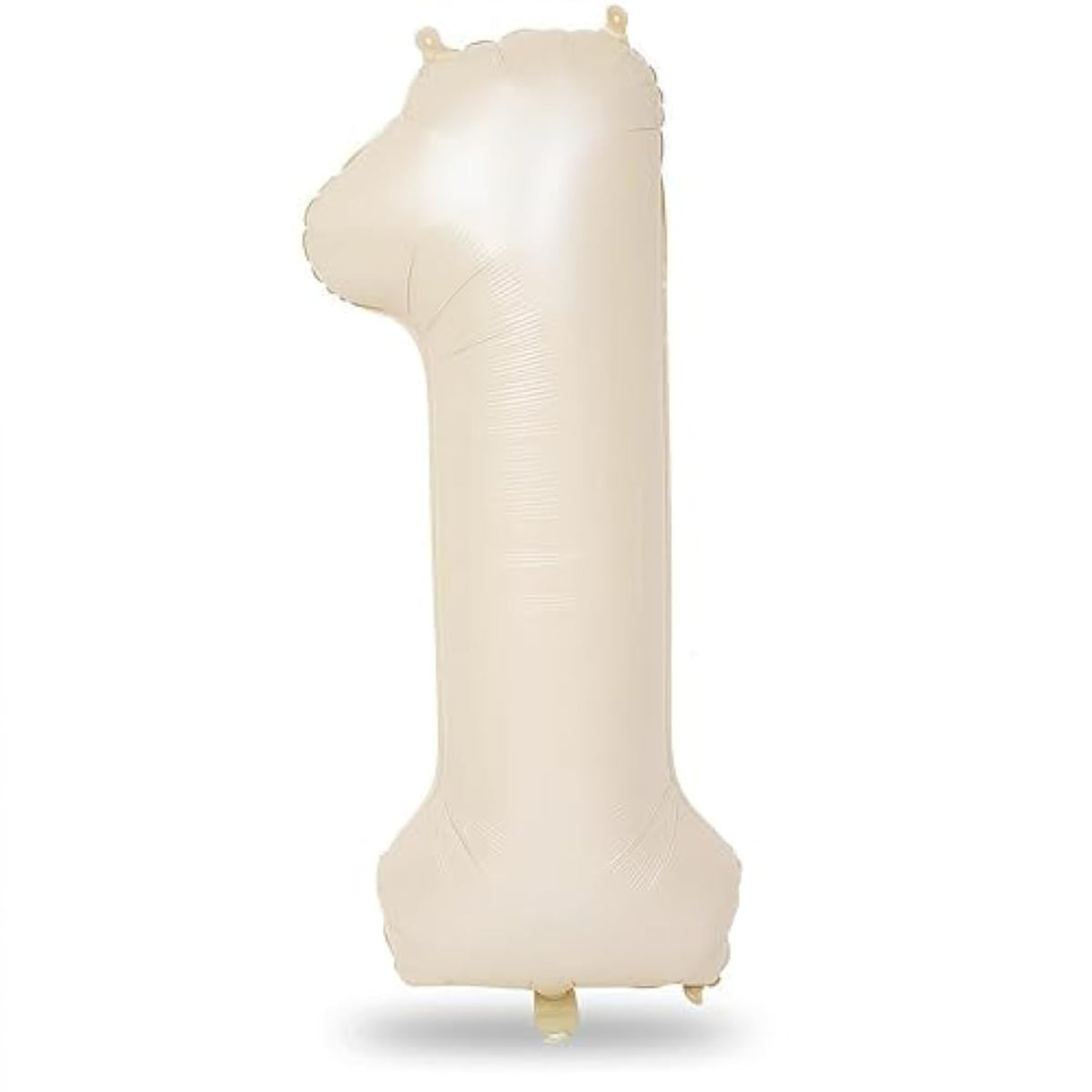 40 Inch Beige Number 1 Balloon For 1St Birthday Decoration, Large Self Inflating Cream Foil Number Balloons 0-9 For Boys Girls, White Sand 1 Helium Balloons For Women Men Party Anniversary Supplies
