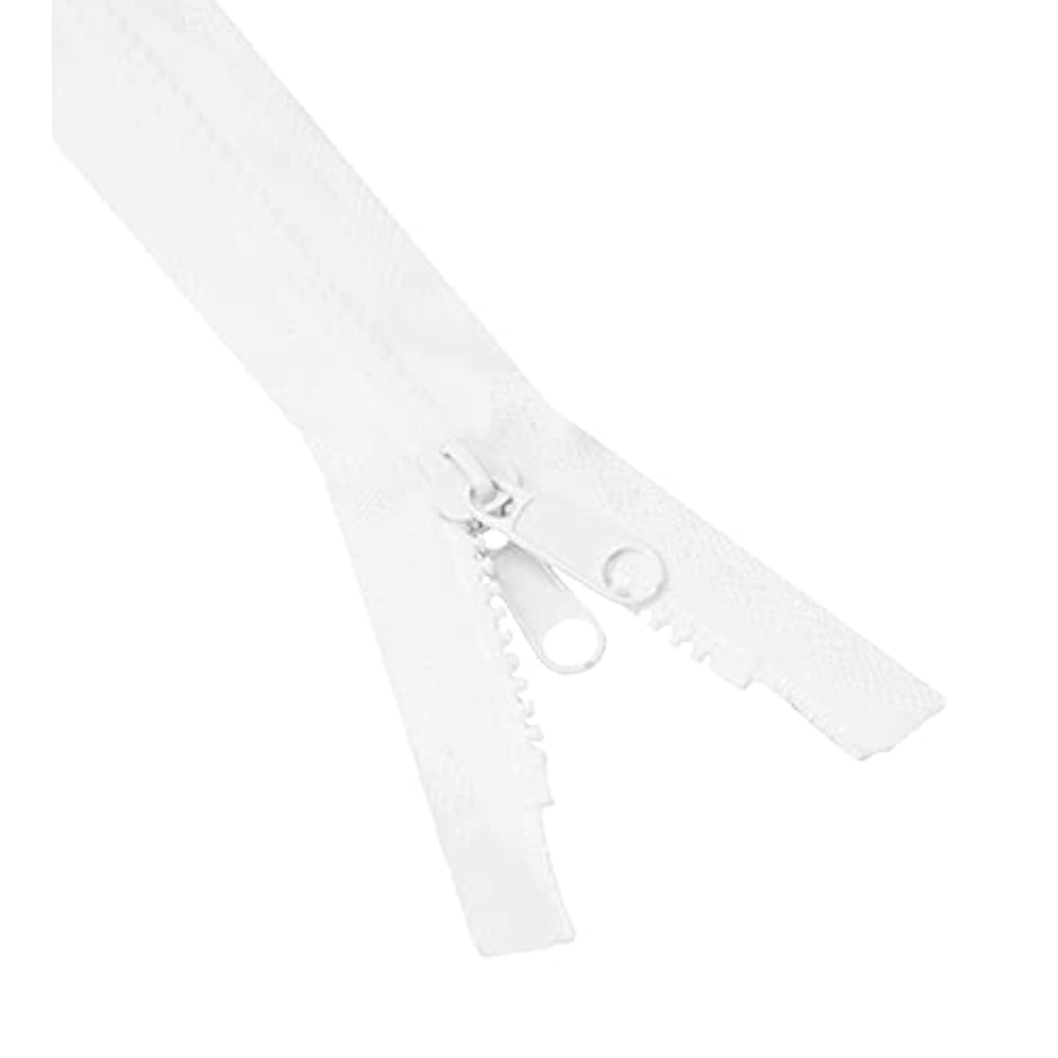 White 72 Inch Double Sided Zipper Reversible Zipper - #5 Plastic Separ