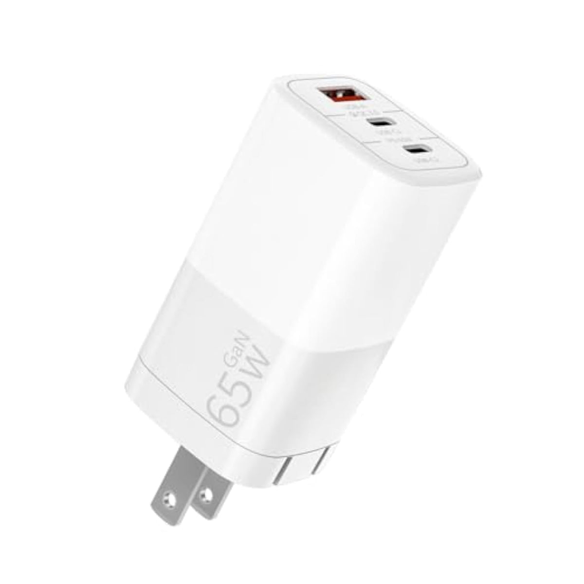 65W Gan Fast Charger, 3-Port Usb C Pd Power Adapter (2×Usb-C + 1×Usb-A) – Compact & Foldable For Macbook Pro/Air, Iphone 16, Ipad, Galaxy S25, Dell Xps – Travel-Friendly & Overheating Protection