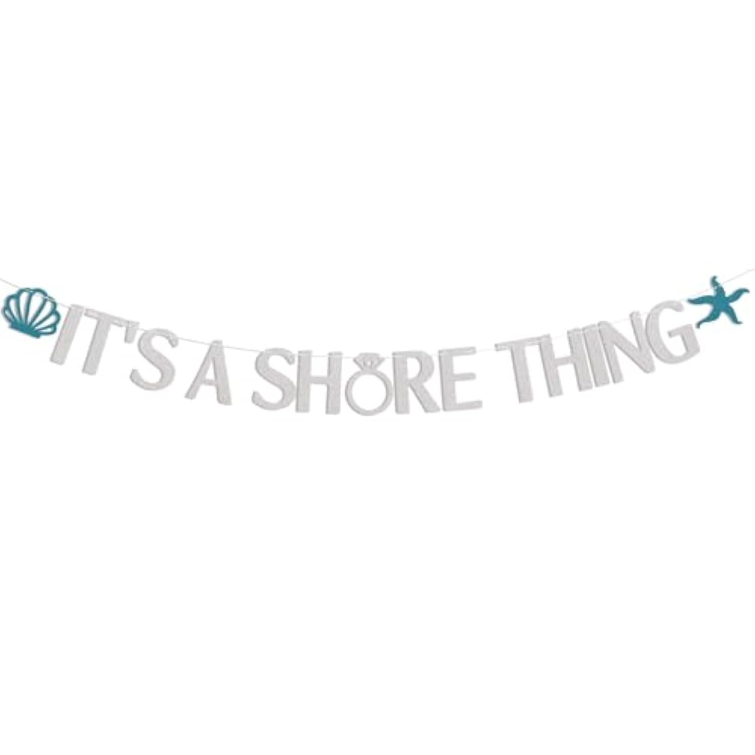 It'S A Shore Thing Banner - Beach Bachelorette Party Decorations - Tropical Beach Bachelorette, Nautical Bachelorette Bridal Shower Party Banner Silver Glitter