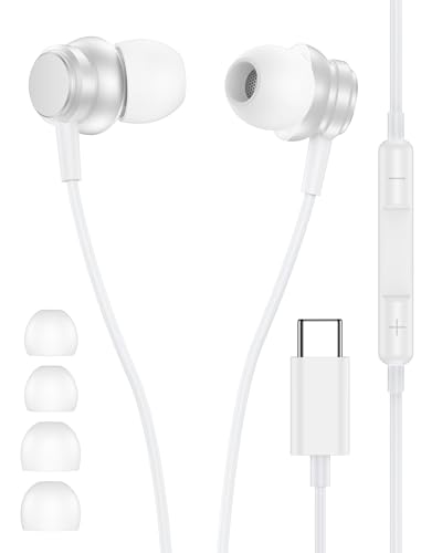 iPhone 17e USB C Wired Headphones for iPhone 17 16 15, USBC Wired Earbuds with Microphone Noise Cancelling for , in-Ear Ear Buds Corded