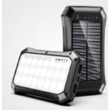 Solar Power Bank 10000Mah - Phone Charger With 20 Led Lights, Fast Charging For 3 Devices, Solar Phone Charger, Power Bank For Camping, Travel & Emergencies