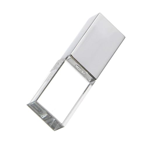 New Crystal Transparent Rectangle Genuine Usb Flash Drive 3.0 Wedding Gift Pen Drive,Memroy Stick,Silver (32, Gb)