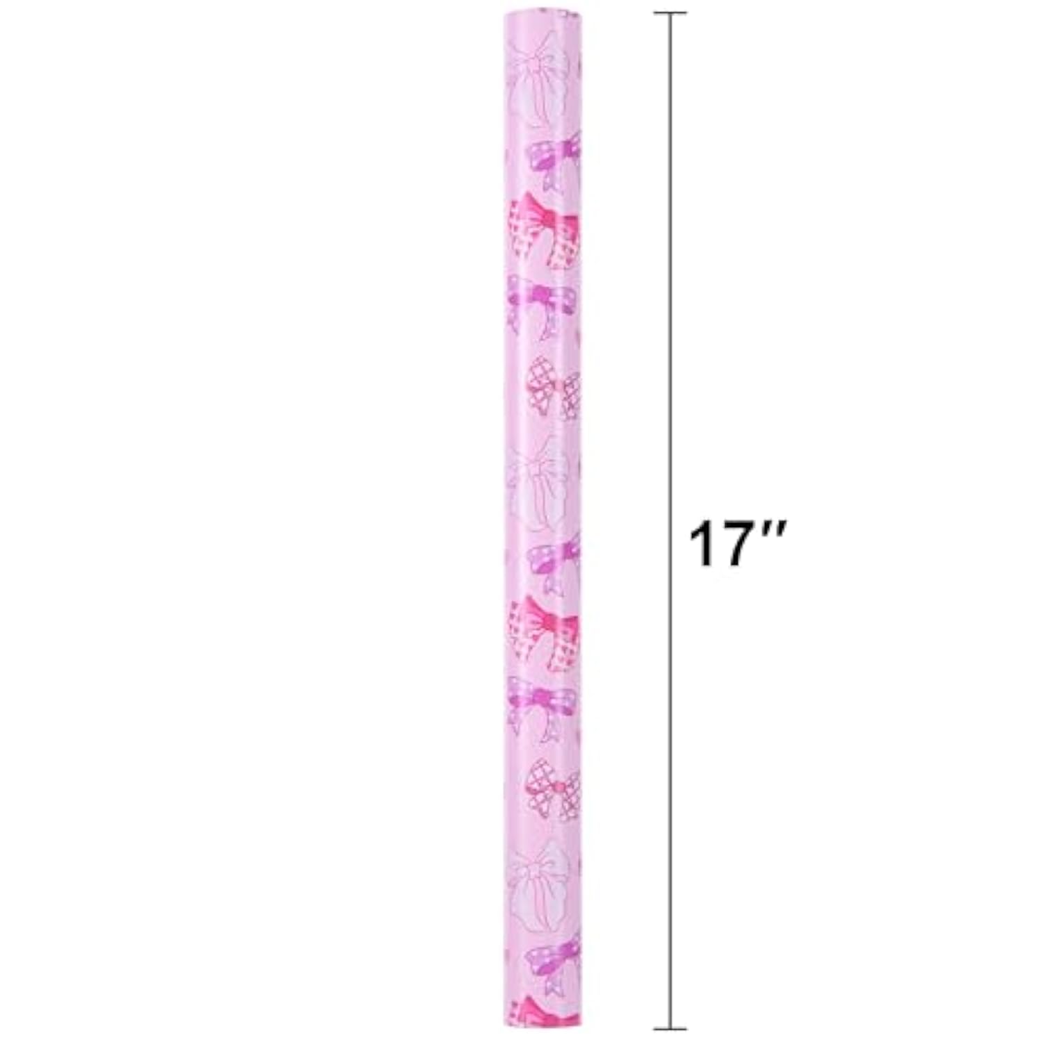 Pink Bows Wrapping Paper Roll 17In X 16.4Ft Cute Girly Gift Wrap Pink Bow