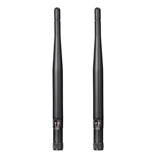 Dual Band Wifi Antenna 2.4Ghz 5Ghz 5.8Ghz 3Dbi Rp-Sma Male Antenna Replacement (2-Pack) For Wifi Router Wireless Network Card Usb Adapter Security Ip Camera Video Surveillance Monitor