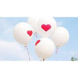50 Packs Love Balloons 12 Inches Printed Heart Balloons For Wedding Romantic Decoration - 25Pcs White Balloons With White Red