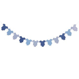 Blue Bodysuit Banner - Baby Shower Decoration Gingham Banner,Baby Bodysuit Gender Reveal Party(Navy)