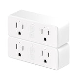 Dual Smart Plug, 15A Wifi Outlet Extender, Smartlife App Control, Schedule Timer Function, 2-In-1 Compatible With Alexa, Google Home Assistant, No Hub Required, Etl&Fcc, 2.4G Wifi Only, 2-Pack