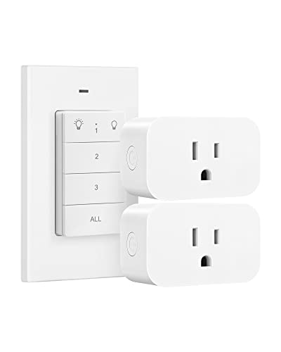 Remote Control Outlet, Wall Mounted Wireless Light Switch, 2 Independent Control Sockets Electrical Remote Outlet Switch For Lamps, Fans, Household Appliance, No Wiring,100 Ft Range
