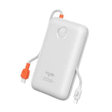 Portable Charger 20000Mah 30W Fast Charging, Power Bank With Built-In Cables & Led Display, Usb C Battery Pack For Iphone, Samsung, Ipad And Android Phones, Ideal For Travel -White