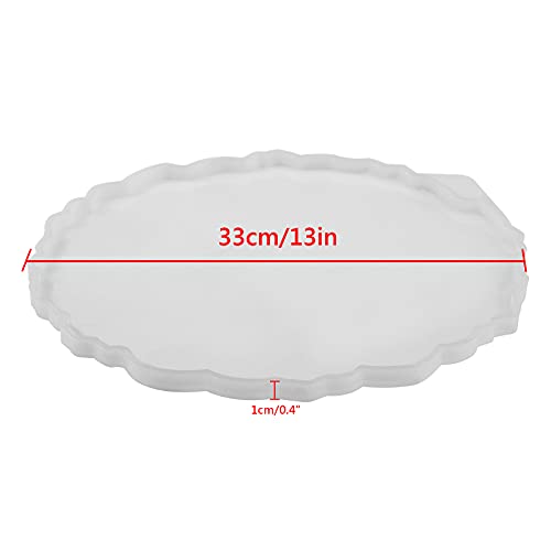 Large Round Resin Tray Mold-13 Inch, Irregular Silicone Serving Tray, Geode Agate Epoxy Mold For Coaster, Fruit Board, Dessert Dish, Resin Painting Art, Jewelry Storage Plate, Home Decoration