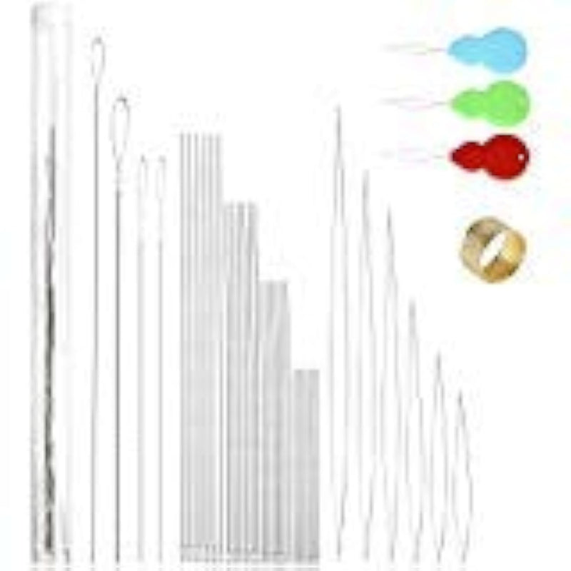 38 Pcs Beading Needles With Bottle, Seed Beads Needles Stainless Steel Beading