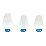 Silicone Triple Flange Ear Bud Tips Low Noise For Inside Diameter 4Mm-5Mm Earbuds In-Ear Earphones(Inner Hole 4Mm) S/M/L,9 Pairs, Clear