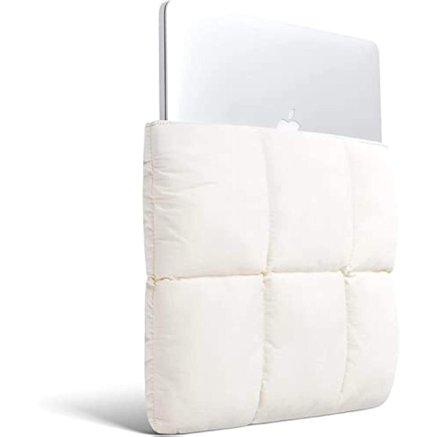 Puffy Laptop Sleeve 13 Inch 14 Inch, Quilted Puffer Laptop Carrying Case, Pillow Case Compatible With Macbook Air M4 2025 M3 M2 M1, Macbook Pro M4 Pro/Max, Rice