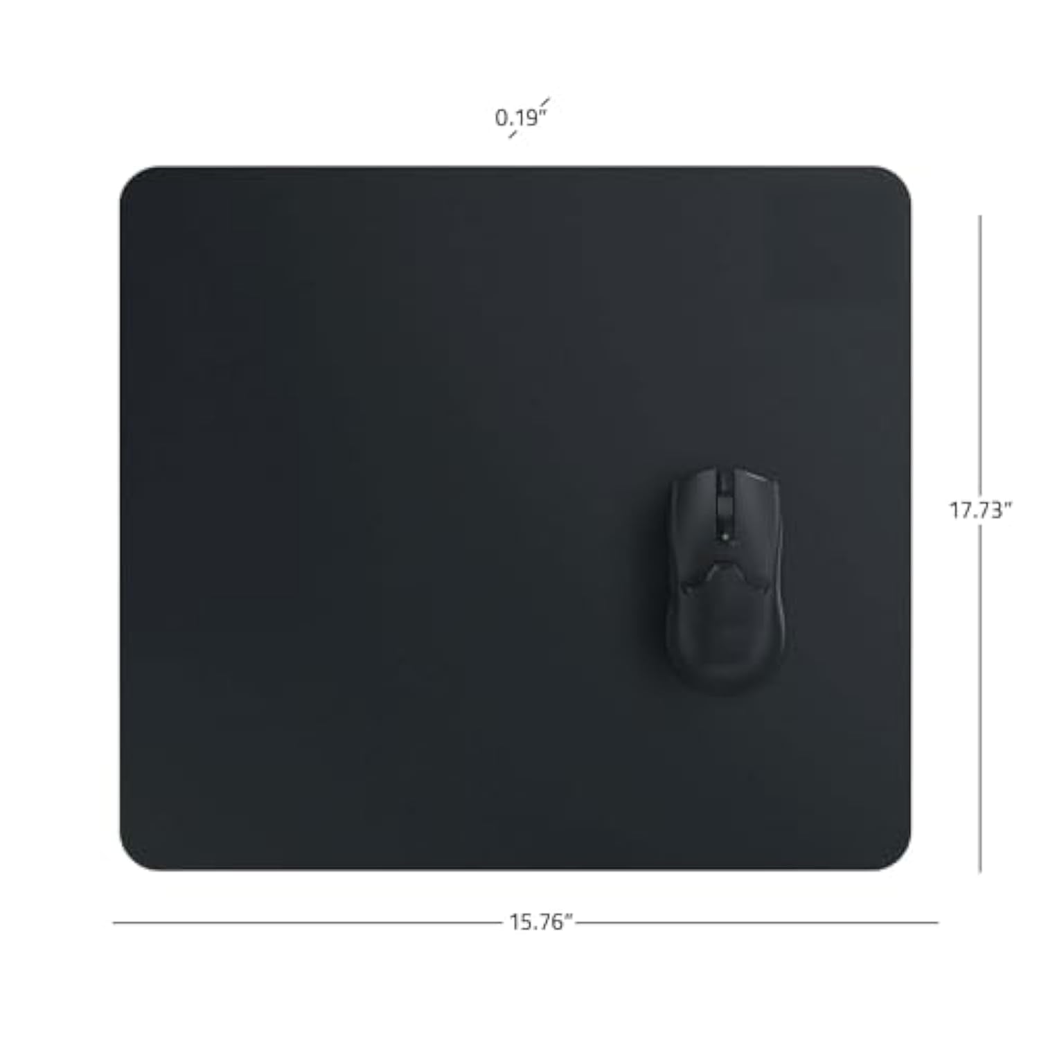 Tempered Glass Gaming Mouse Pad - 300×350×3Mm Thin Large Hard Mat, No - Slip Base For High - Dpi Precision, Scratch - Resistant Smooth Surface, Fps/Moba/Office Use (Black) (Obsidian Black, Large)