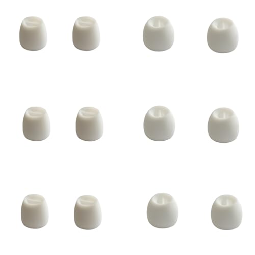 Extra Small (XS) Silicone Earbuds Tips for Small Ear Canal, 6 Pairs Universal Replacement Tips fit 4.0mm-6mm Nozzles - Comfort Fit (White)