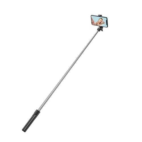 Selfie Stick, 30 Inch Phone Tripod Extendable Cell Phone Tripod Stand with Wireless Remote and Phone Holder Compatible with iPhone Android Phone for