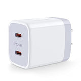 25W Type C Charger Block, Usb C Cube Dual Port Usb C Wall Adapter C Wall Charger Box Fast Charging Brick For Samsung A16 5G/S25 Ultra/S24/S23Fe/S22/A03S/A53, Iphone 16/15/14/13/12/11/Se/X,Pixel 9 Pro