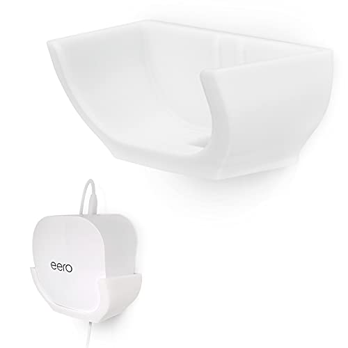 Screwless Wall Mount For Eero 6 Mesh Wifi Holder, Custom Design (Not Compatible With Eero Pro 6 / Beacon), Strong Vhb Adhesive, No Tools, No Mess, White By