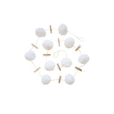 Pom Pom Garland Hanging Wool Felt Ball | Decoration For Christmas Tree, Birthday Banner, Cute Winter Wonderland Snow Ball Ornaments - White (2.5 Inch)