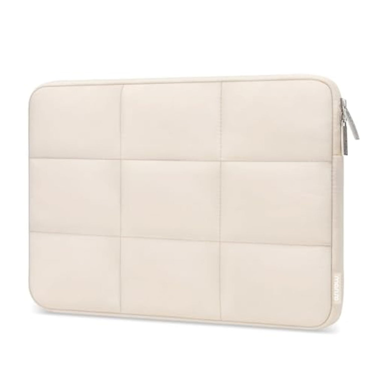 MOSISO 13-14 inch Laptop Case, 13.3 inch Puffy Laptop Sleeve Compatible with MacBook Air 13 13.3 13.6/Pro 13/14, HP, Dell, ASUS, Lenovo, Rectangle Quilted Puffer Computer Bag for Women, Sand