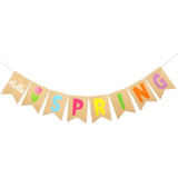 Hello Spring Banner, Pre-Assembled Tulip Burlap Spring Decorations Banner For Home Inside Room Mantle Wall And More