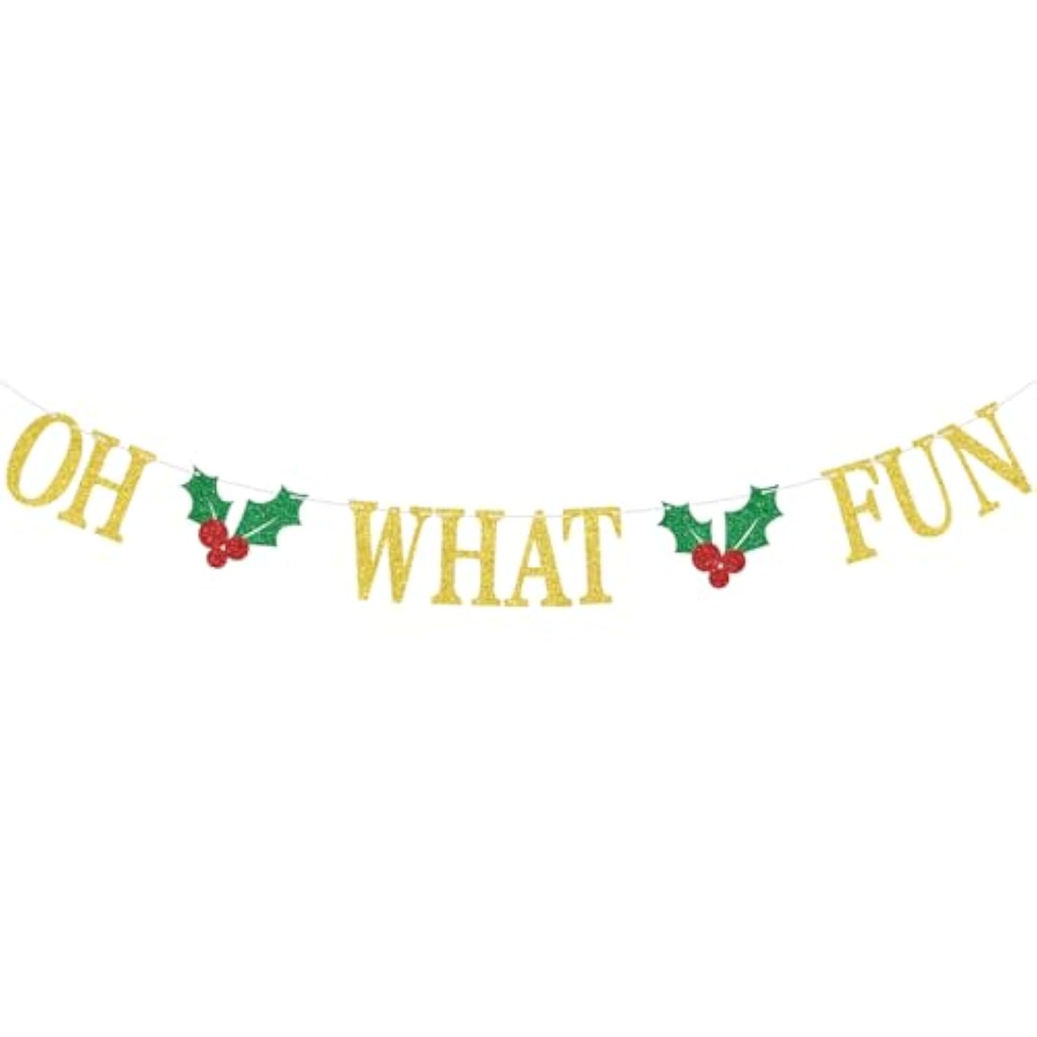 "Oh What Fun" Christmas Banner Merry & Bright Winter Holiday Party Decor