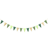 Green Triangle Banner Decoration Golden Greenery Party Supplies Bunting Signs For Birthday Nursery Anniversary Decoration Graduation Flags 15 Pcs 10 Feet
