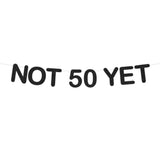 Funny 49th Birthday Banner Black Glitter Party Decorations for Women