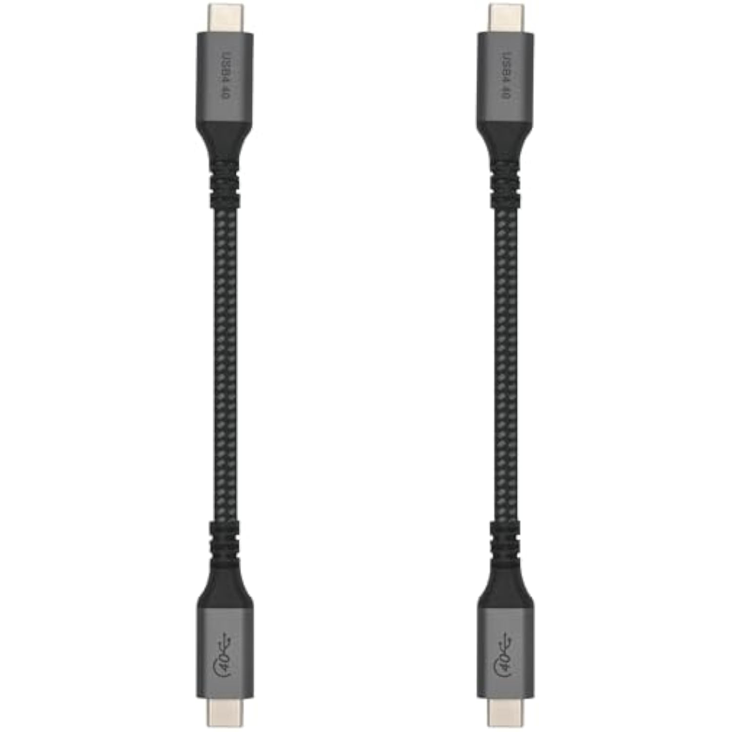 6-Inch Extra Short Usb4 Cable - 40Gbps Supports 100W (20V, 5A) Charging - Compatible With Thunderbolt 3 And Usb-C (2-Pack)