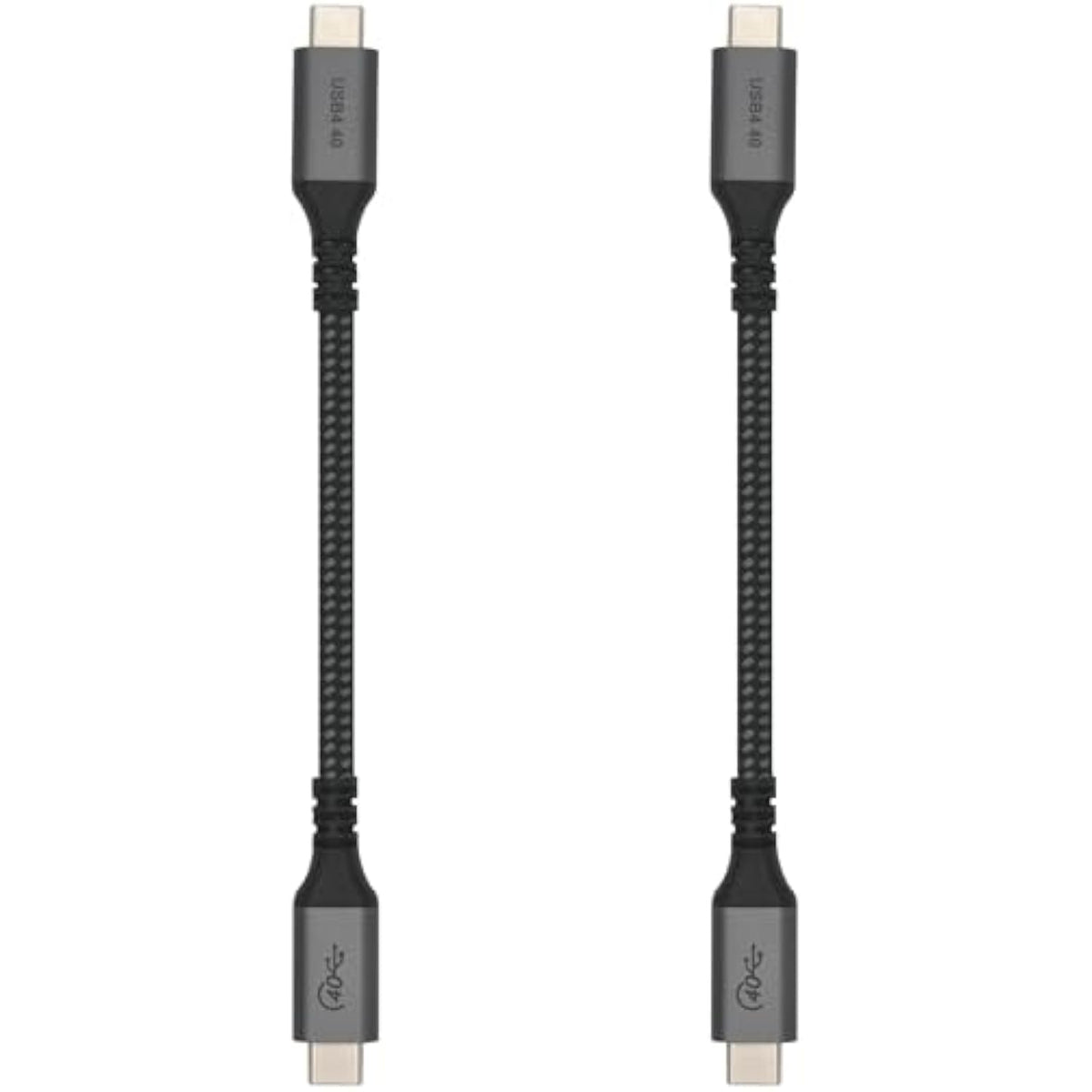 6-Inch Extra Short Usb4 Cable - 40Gbps Supports 100W (20V, 5A) Charging - Compatible With Thunderbolt 3 And Usb-C (2-Pack)