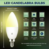 Smart Candelabra Light Bulbs 60W Equivalent E12 LED 4 Pack
