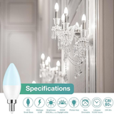E12 Candelabra LED Light Bulb 5000K Daylight 60W Equivalent 20 Pack