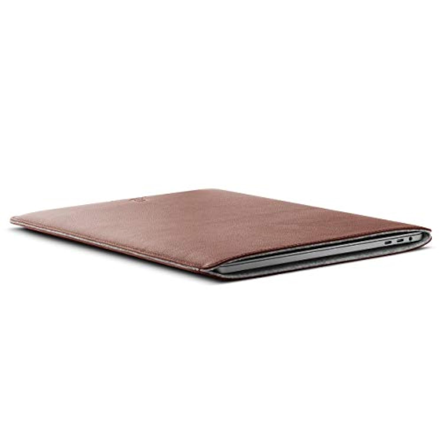 Leather Sleeve Cover Case For Macbook Pro 16 Inch - Cognac Brown