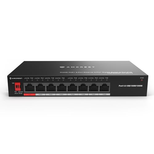 8-Port Poe+ Power Over Ethernet Poe Switch With Metal Housing, 8-Ports Poe+ 802.3Af/At 96W (Agps8E8P-At-96-V2)